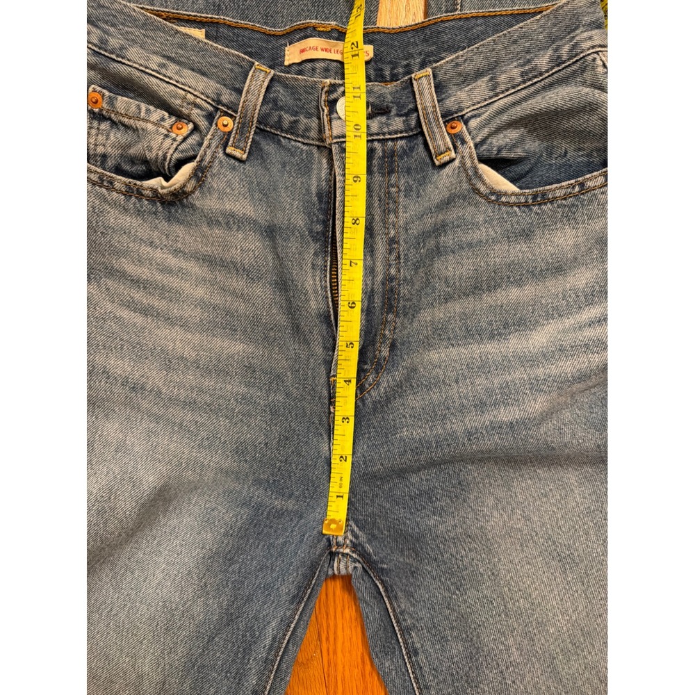 Levis Ribcage Wide Leg High Rise Blue Denim Jeans W25 L32 A6081-0022 - Picture 5 of 7